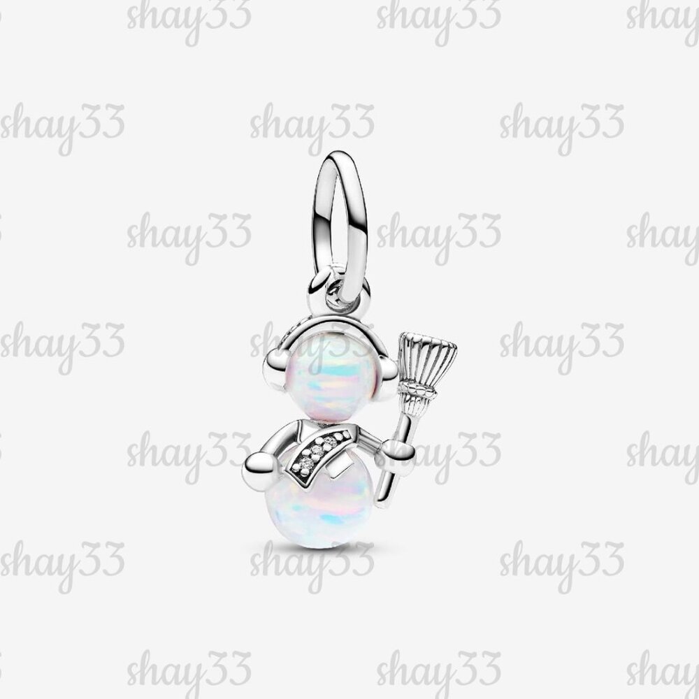 Pandora Opalescent Snowman Dangle Charm